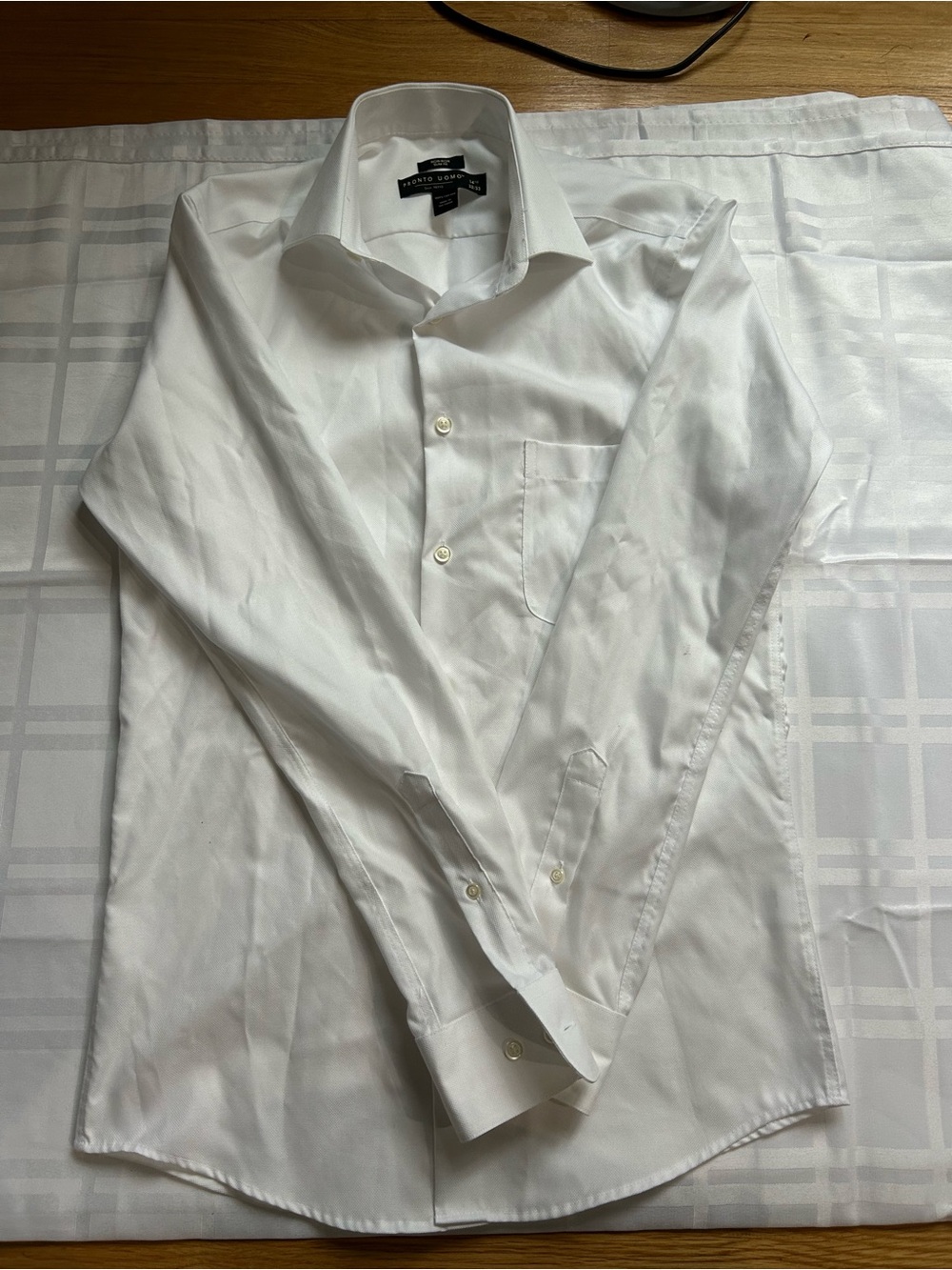 Pronto Uomo White Men's Dress Shirt - Spread Collar